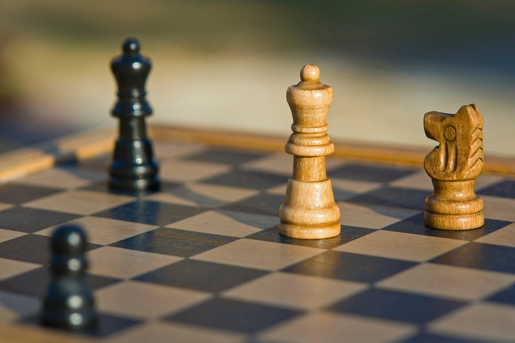 Chess pieces board